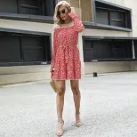 Floral Off Shoulder Dress Long Sleeve Elegant Design Comfortable Fabric Perfect for Spring Summe