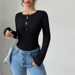 Womens Slim Fit Round Neck T Shirt Versatile Summer Short Sleeve Top Perfect for Layering and Ca