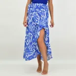 Vintage Paisley Print Asymmetrical Midi Skirt Retro Style Bohemian Vibe Perfect for Summer Whole