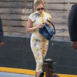 Elegant Floral Color Block Print Bodycon Dress Short Sleeve Half High Neck Spring Summer Fashion