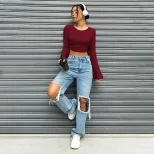 Womens Slim Fit Short Sleeve T Shirt Trendy Spring Summer Street Style Comfortable Casual Wear W
