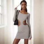 Womens Trendy Hollow Design Mini Dress Spring Summer Collection Casual Chic Style Wholesale Avai