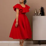 Elegant Ruffle Hem Maxi Dress Fashionable Sophisticated Perfect for Parties Available for Wholes