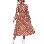 Fashionable Floral Print Tie Back Dress Womens Casual Wear Trendy Design Comfortable Fabric Perf