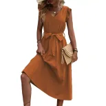 Womens Bohemian Maxi Dress Sexy Backless Waist Cinching Flowy Design Perfect for Vacations and S