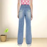 High Waisted Slim Fit Ripped Denim Jeans for Women Casual Style Comfortable Fabric Versatile Wea