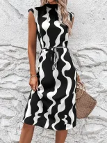 Irregular Floral Print Vest Dress for Women Summer Style Mid Length Comfortable Fit Wholesale Av