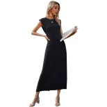 Womens Bodycon Dress Simple Solid Color Waist Defining Long Length Perfect for Parties or Casual