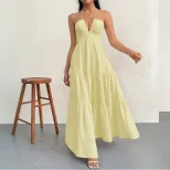 Elegant Womens Beach Maxi Dress Sexy Spaghetti Straps Lightweight Fabric Summer Style Wholesale