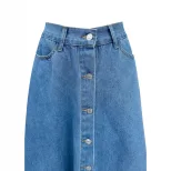 High Waisted A Line Denim Skirt Elegant Design Flowy Silhouette Casual Chic Wholesale Available