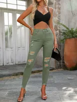 High Stretch Skinny Jeans for Women Slim Fit Ripped Design Versatile Style Casual Wear Ready to