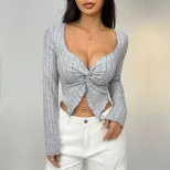 Slim Fit Cropped T Shirt Sexy Design Short Sleeve Lightweight Fabric Spring Summer Casual Wear W