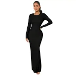 Elegant Backless Maxi Dress Simple Sexy Bodycon Fit Spring Summer Collection Wholesale Available
