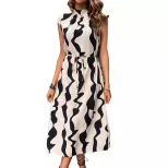 Irregular Floral Print Vest Dress for Women Summer Style Mid Length Comfortable Fit Wholesale Av