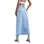 High Waisted A Line Denim Skirt Slim Fit Casual Style Versatile for Everyday Wear Wholesale Avai