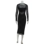 Womens Sexy Strapless Crop Top with High Waisted Bodycon Skirt and Fashionable Mesh Cover Up Tre