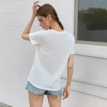 Loose Fit Cartoon Print T Shirt Round Neck Cute Design Casual Style Perfect for Girls Wholesale