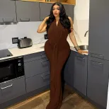 Fashionable Backless Halter Maxi Dress Loose Fit Ruched Design Comfortable Fabric Casual Home We