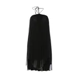 Chic Backless Halter Dress Loose Fit Solid Color Sexy Design Perfect for Autumn and Winter Whole