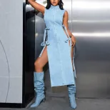 Trendy Womens Denim Dress Sexy Style Unique Design Casual Wear Wholesale Available OEM ODM servi