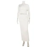 Sexy One Shoulder Crop Top and High Waisted Skirt Set Elegant Design Premium Fabric Perfect for