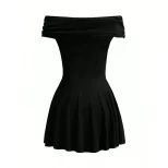 Summer Womens Dress Off Shoulder High Waisted Short Skirt Elegant Design Perfect for Casual Outi