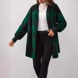 Loose Fit Plaid Cardigan Cozy Knit Fashionable Design Perfect for Fall Wholesale Available fast