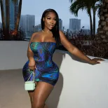 Womens Sexy Floral Print Bodycon Mini Dress Sleeveless Trendy Spring Collection Perfect for Part