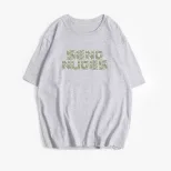 Womens Summer Cotton T Shirt Casual Loose Fit Round Neck Graphic Print Versatile Everyday Wear W