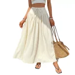 High Waisted Flared Maxi Skirt Lightweight Versatile Flattering Summer Vacation Beachwear Wholes