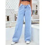 High Waisted Wide Leg Jeans for Women Fashionable Versatile Comfortable Casual Wear Ready to Shi