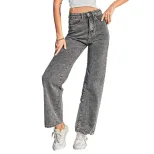 Womens Fashionable Ripped Straight Leg Jeans Trendy Slim Fit Casual Style Perfect for Everyday W