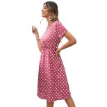 Chiffon Polka Dot Dress Comfortable Casual Vacation Style Perfect for Summer Outings Available f