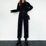 跨境黑色阔腿牛仔裤女2023新款韩版高腰显瘦百搭学生直筒拖地长裤