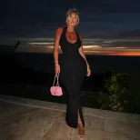 Summer Beach Dress Womens Sheer Knitted Fabric Sexy Solid Color Perfect for Vacation Wholesale A