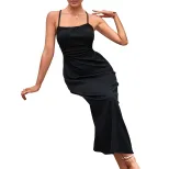 Womens Solid Color Cami Dress Side Ruching Sexy Fit Casual Summer Wear Wholesale Available facto