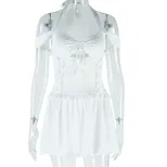 Casual Womens Dress Solid Color Sexy Fit Halter Neck Short Length Street Style for Summer Wholes