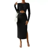 Sexy Hollow Out Split Bodycon Dress Spring Summer Collection Perfect for Parties Wholesale Avail