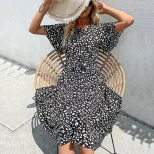 Elegant Leopard Print Maxi Dress Summer Vacation Style Womens Fashion Wholesale Available low MO