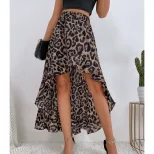 Womens Irregular Print Midi Skirt Sexy Trendy Versatile Casual Wear for Spring Summer Ready to S