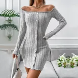 Off Shoulder Bodycon Dress High Waist Short Length Beach Vacation Style Wholesale Available fast
