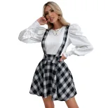 Plaid Midi Dress Slim Fit Long Sleeve Spaghetti Straps Fall Fashion Wholesale Available bulk ord