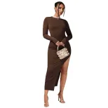 Backless Design Dress High Waist Slim Fit Solid Color Spring Summer Casual Wear Wholesale Availa
