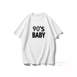 Womens Cotton T Shirt American Letter Print Short Sleeve Loose Fit Casual Everyday Wear Wholesal