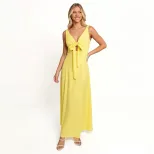 Womens Backless Maxi Dress Deep V Neck Adjustable Straps Beach Vacation Style Perfect for Birthd
