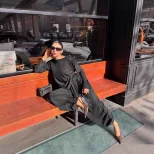 Womens Soft Modal Two Piece Set Loose Fit Top and Cuffed Pants Casual Style for Spring and Autum