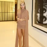 Fashionable Womens Bodycon Dress Sheer Mesh Ruffled Design Stylish Tie Details Perfect for Autum