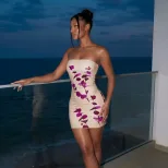 Bodycon Strapless Backless Mini Dress for Women Slim Fit Summer Fashion Available in Pink Wholesale Sizes S to L