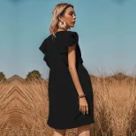 V Neck Button Down A Line Dress Floral Print Versatile Comfortable Fabric Casual Wear Spring Sum