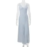 Elegant Floral Maxi Dress V Neck Sleeveless Summer Style Perfect for Vacation or Casual Outings Wholesale Availa